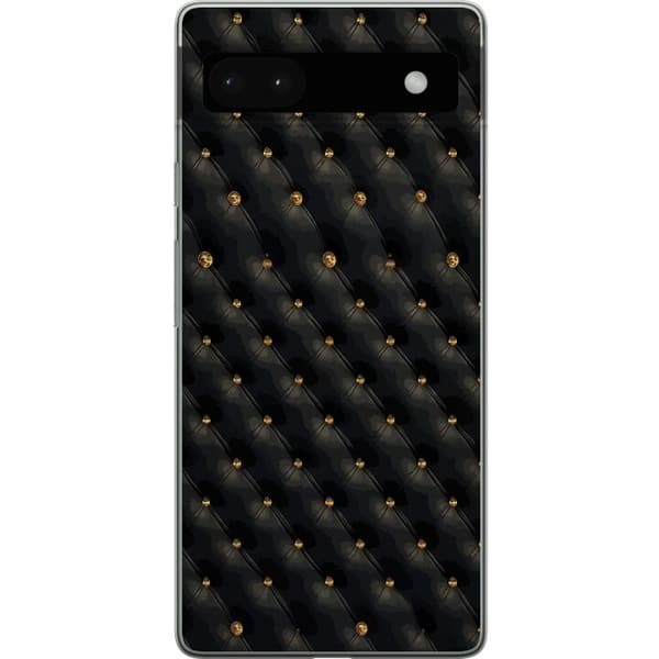 Kompatibel Mobilcover til Google Pixel 6a Elegant sort diamantmønster med guldfarvede detaljer