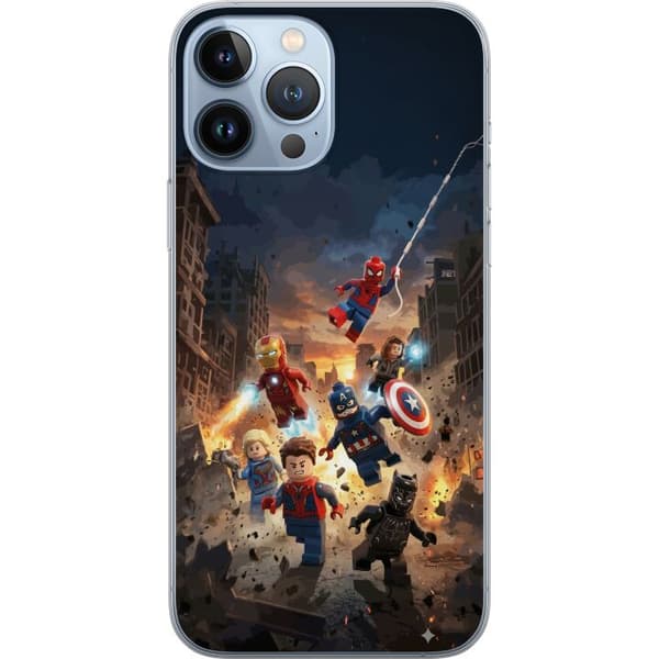 Kompatibelt Mobildeksel til Apple iPhone 13 Pro Max Spennende LEGO Marvel motiv for superheltfans