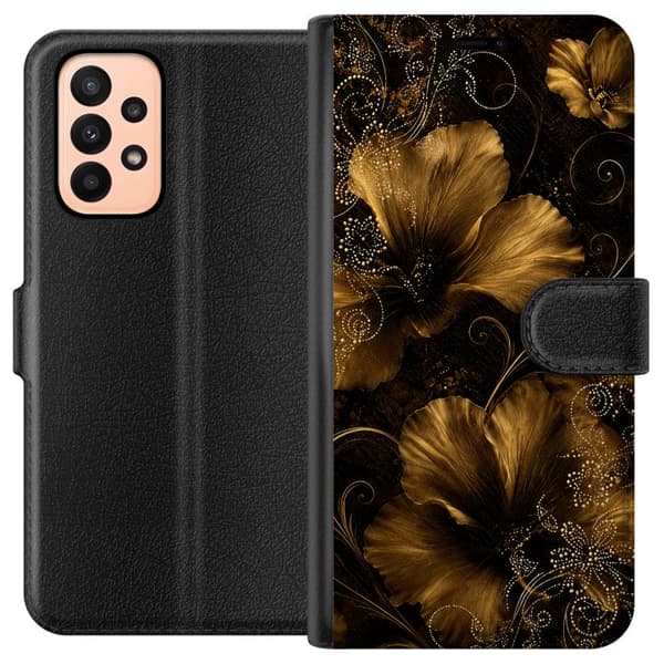Kompatibelt Plånboksfodral till Samsung Galaxy A23 Golden Bloom