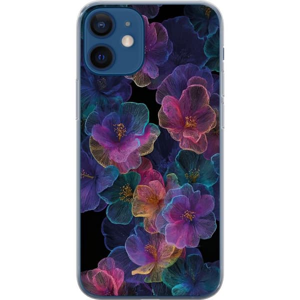 Kompatibelt Mobildeksel til Apple iPhone 12 Elegant blomstermønster med mørk bakgrunn