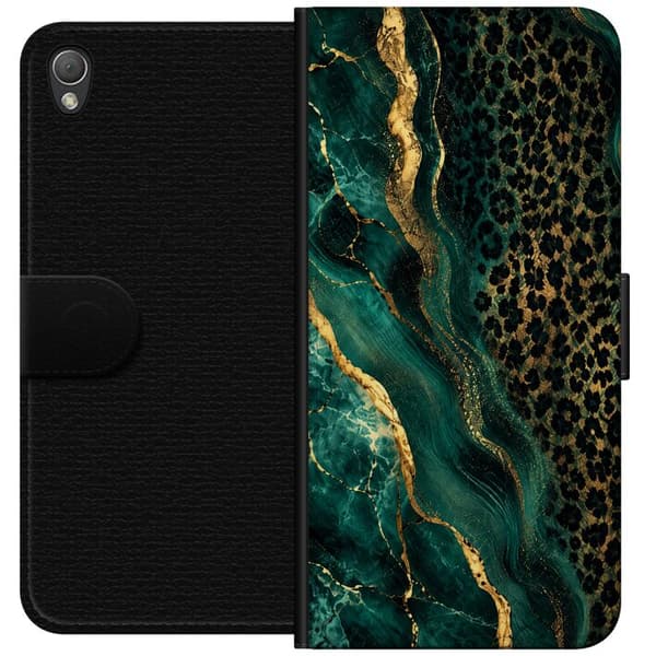 Kompatibelt Lommeboketui til Sony Xperia Z3 Smaragdleopard