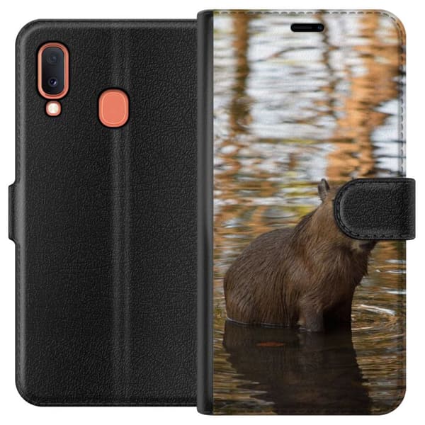 Kompatibelt Plånboksfodral till Samsung Galaxy A20e Capybara