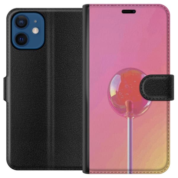 Kompatibel Tegnebogsetui til Apple iPhone 12 mini Minimalistisk slikmotiv i lyserød