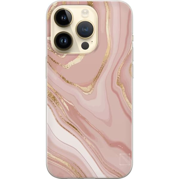 Kompatibelt Mobildeksel til Apple iPhone 15 Pro Marmor Gull