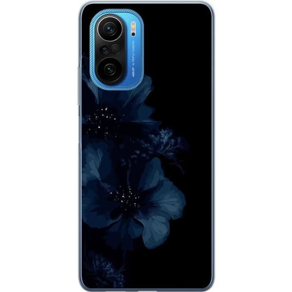Kompatibelt Mobildeksel til Xiaomi Poco F3 Mörkblå blommor