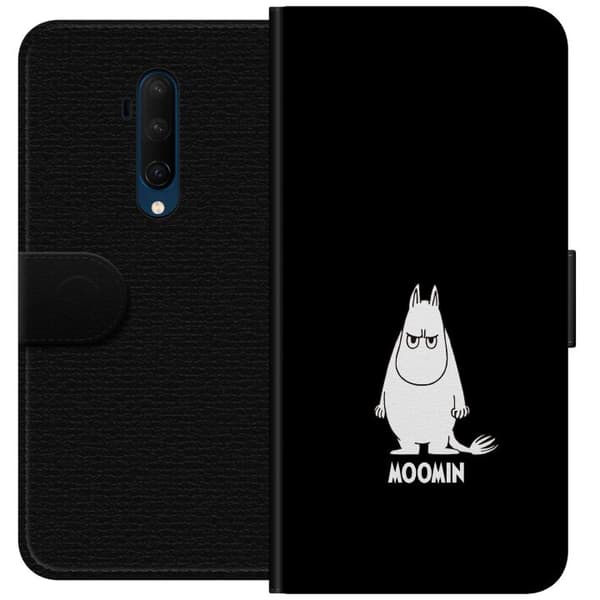 Kompatibel Tegnebogsetui til OnePlus 7T Pro Mumitrolden i en sort-hvid helfigursillustration med tekst mod sort baggrund