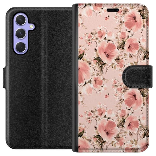 Kompatibelt Plånboksfodral till Samsung Galaxy A54 Blommor