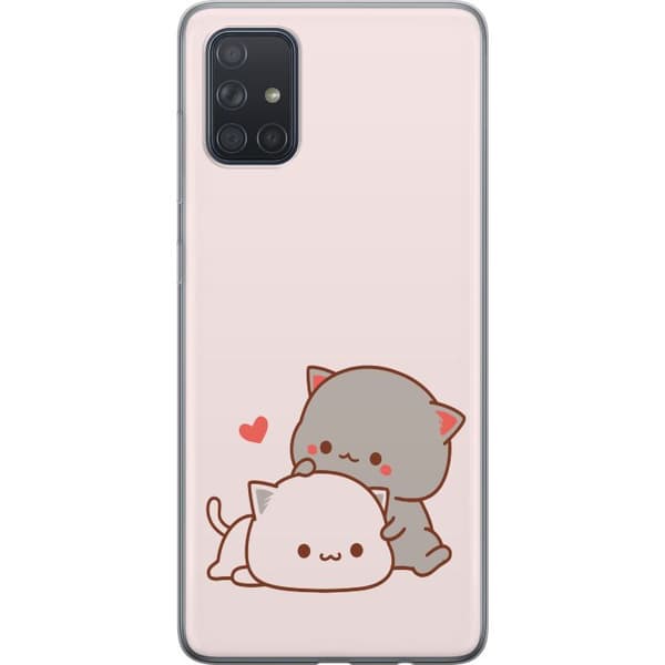 Kompatibelt Mobildeksel til Samsung Galaxy A71 Kawaii Katt