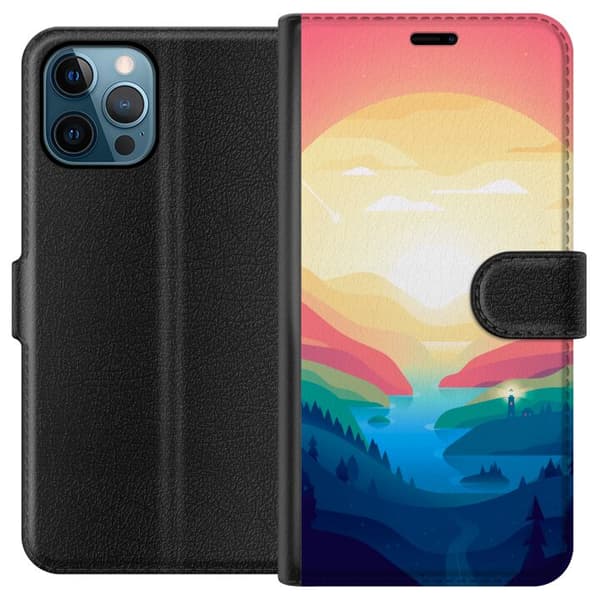 Kompatibelt Lommeboketui til Apple iPhone 12 Pro Max Rosa horisont