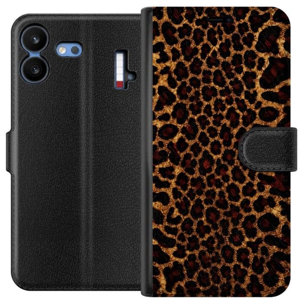 Kompatibelt Plånboksfodral till Nothing Phone 4b Leopard Icon