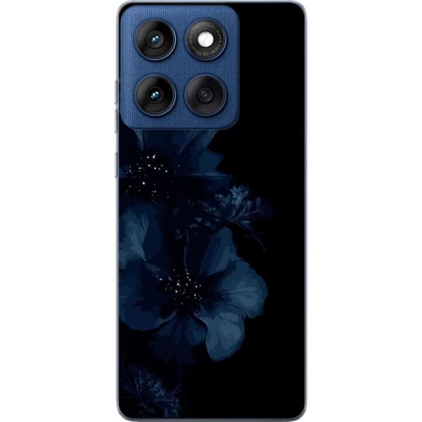 Kompatibelt Mobildeksel til Motorola Edge 60 Mörkblå blommor