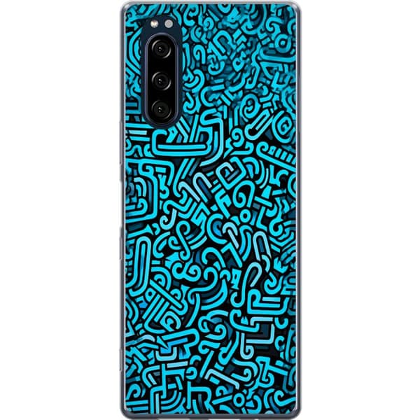 Kompatibelt Mobildeksel til Sony Xperia 5 Blå abstrakt graffiti