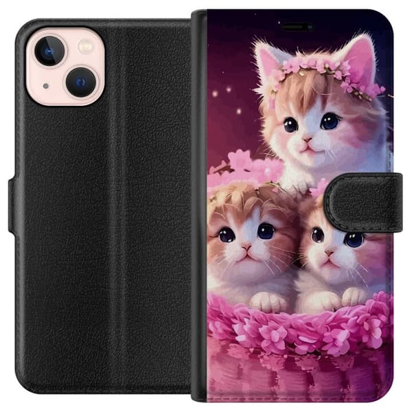 Kompatibelt Lommeboketui til Apple iPhone 13 mini Katter