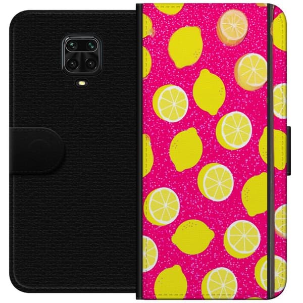 Kompatibelt Plånboksfodral till Xiaomi Redmi Note 9S Citronmönster rosa