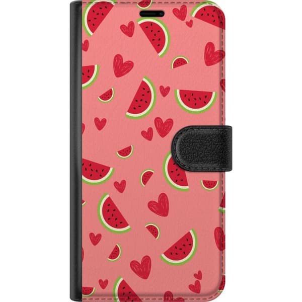 Kompatibel Tegnebogsetui til Apple iPhone 14 Pro Max Vattenmelon och hjärtan