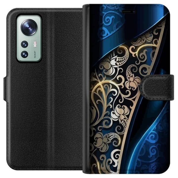 Kompatibel Tegnebogsetui til Xiaomi 12 Blå og Guld