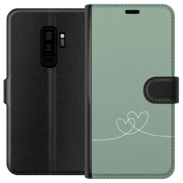 Kompatibelt Lommeboketui til Samsung Galaxy S9+ Grønt Hjerte