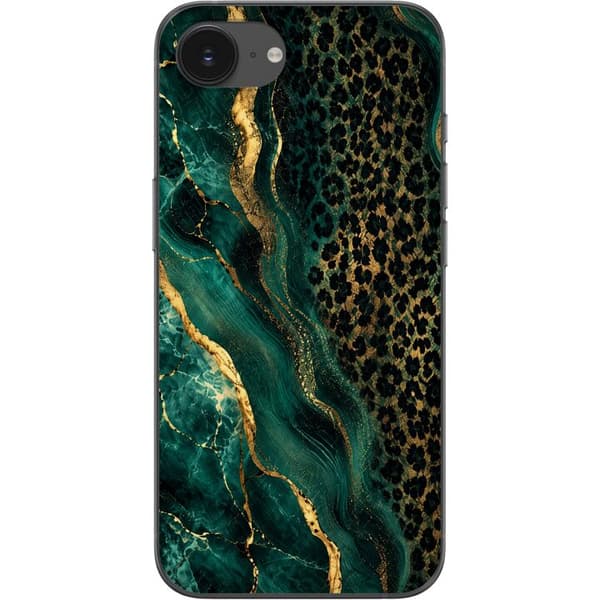 Kompatibelt Mobilskal till Apple iPhone 16e Emerald Leopard