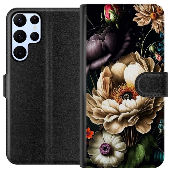 Kompatibel Tegnebogsetui til Samsung Galaxy S22 Ultra 5G Blomster