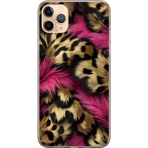 Kompatibelt Mobildeksel til Apple iPhone 11 Pro Max Mykt leopardmønster med rosa detaljer