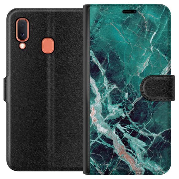 Kompatibelt Plånboksfodral till Samsung Galaxy A20e Marmor
