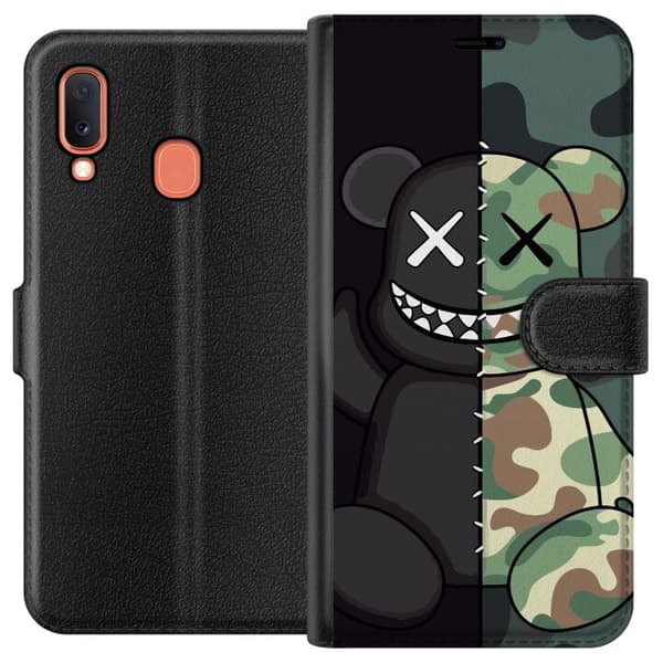 Kompatibelt Plånboksfodral till Samsung Galaxy A20e Army