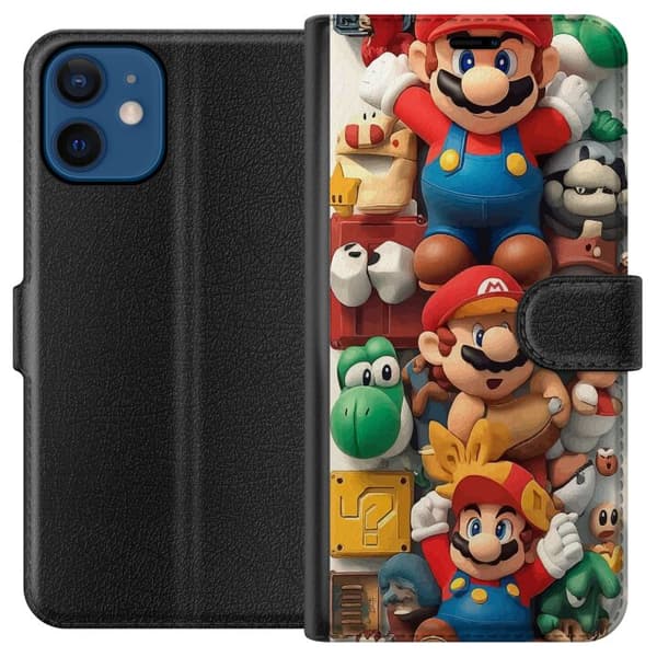 Kompatibelt Plånboksfodral till Apple iPhone 12 Super Mario Ikonisk Karaktär Collage