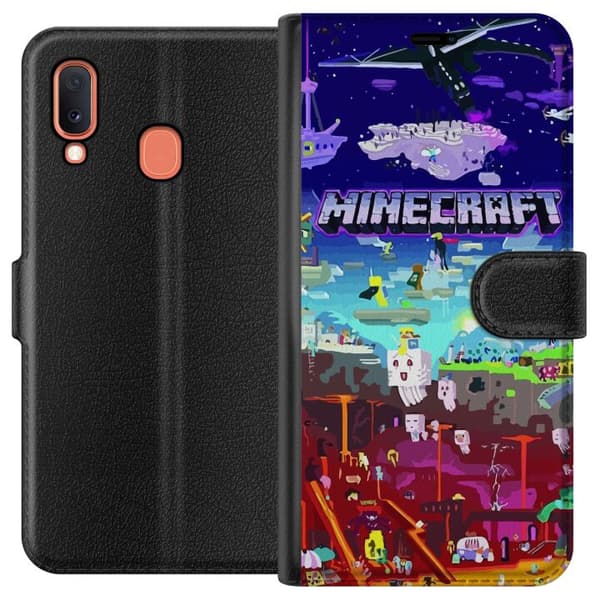 Kompatibelt Plånboksfodral till Samsung Galaxy A20e Minecraft