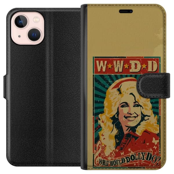Kompatibel Tegnebogsetui til Apple iPhone 13 mini Dolly Parton retro westernposter