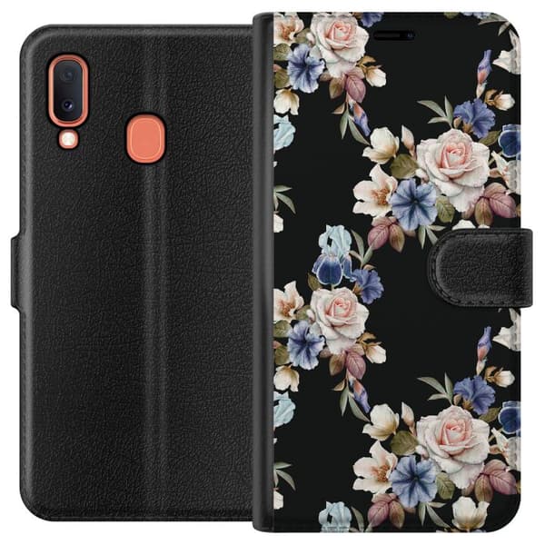Kompatibelt Plånboksfodral till Samsung Galaxy A20e Blommor