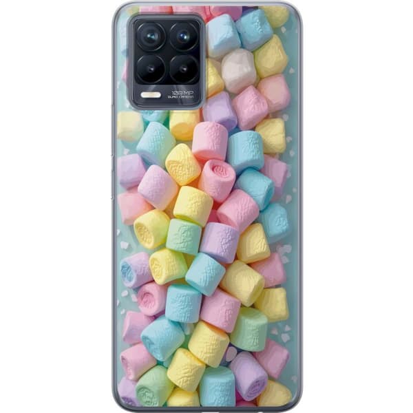 Kompatibelt Mobildeksel til Realme 8 Søt godisdesign med marshmallows