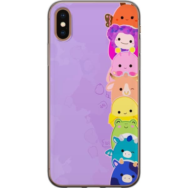 Kompatibelt Mobildeksel til Apple iPhone X  Lekende illustrasjon med glade Dumpling Squishy-karakterer i regnbuefarger
