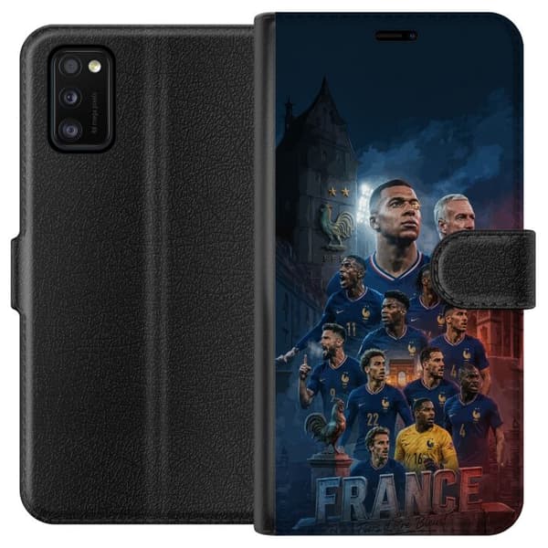 Kompatibel Tegnebogsetui til Samsung Galaxy A41 Charmander på farverig eksplosiv baggrund
