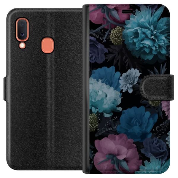 Kompatibelt Plånboksfodral till Samsung Galaxy A20e Blommor