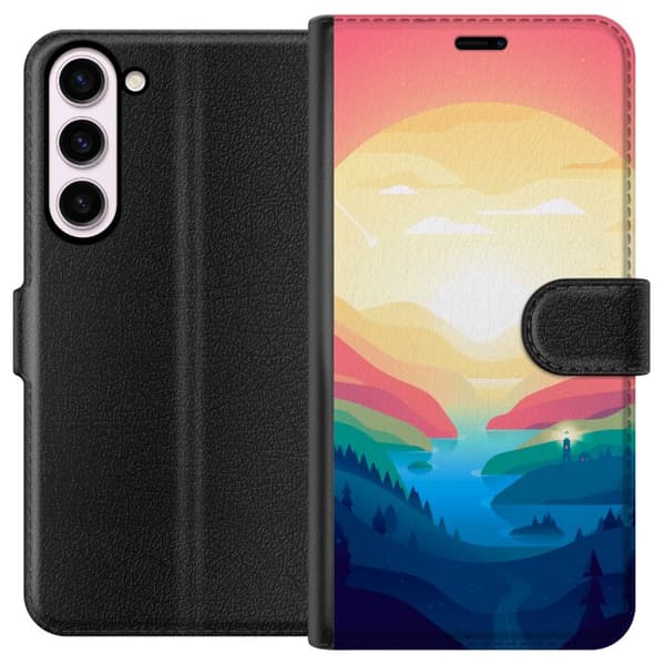 Kompatibel Tegnebogsetui til Samsung Galaxy S23+ Lyserød horisont