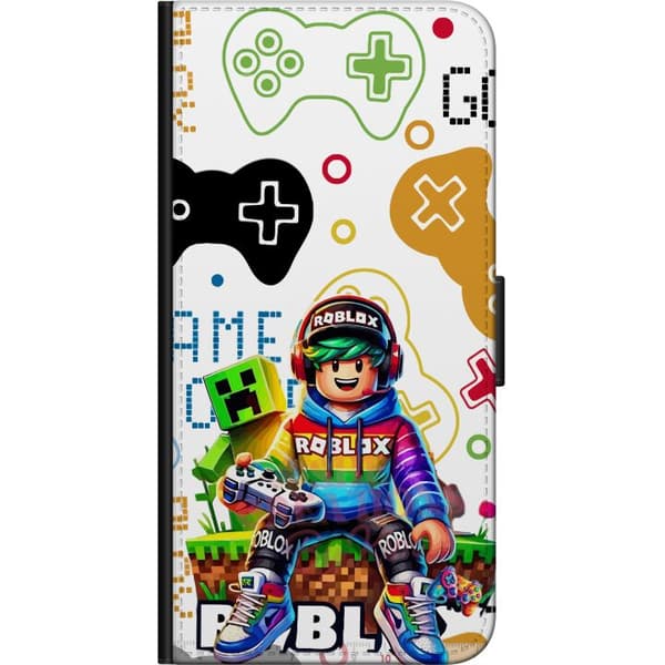 Kompatibel Tegnebogsetui til Samsung Galaxy Note20 Tegnet gamingmotiv med spiller, controller og farverige spildetaljer