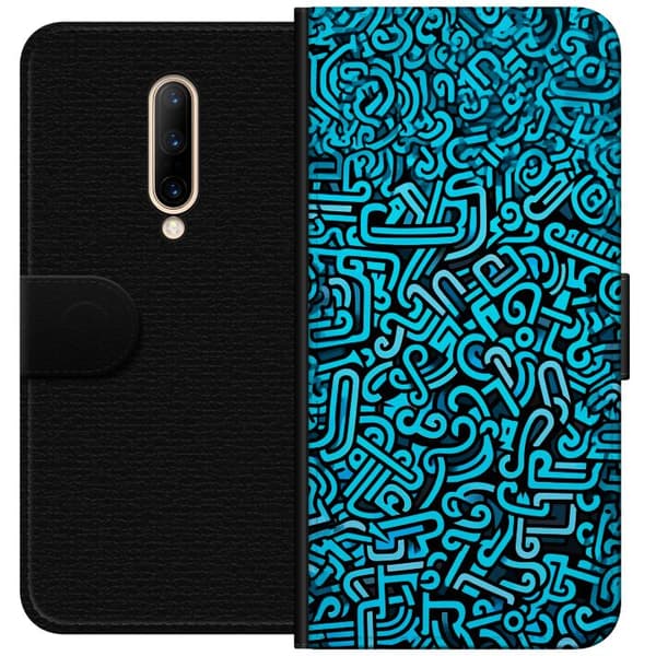 Yhteensopiva Lompakkokotelo OnePlus 7 Pro Blå abstrakt graffiti