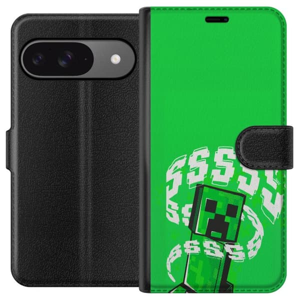 Yhteensopiva Lompakkokotelo Google Pixel 9 Pro Grön pixelfigur