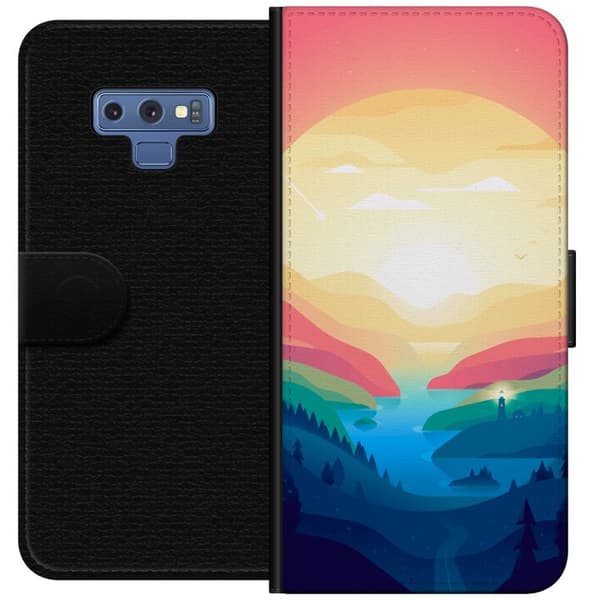 Kompatibelt Lommeboketui til Samsung Galaxy Note9 Rosa horisont
