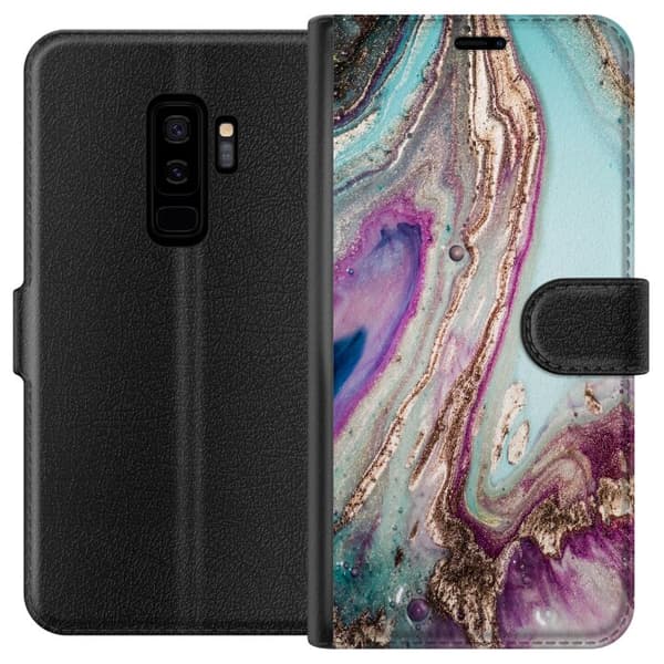 Kompatibel Tegnebogsetui til Samsung Galaxy S9+ Lila marmor