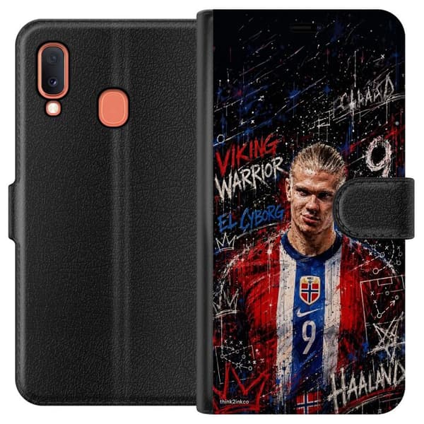 Kompatibel Tegnebogsetui til Samsung Galaxy A20e Erling Haaland graffiti