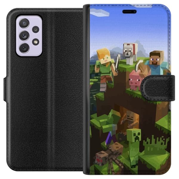 Kompatibelt Plånboksfodral till Samsung Galaxy A52s 5G MineCraft