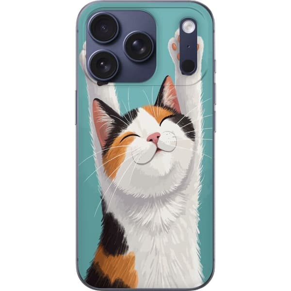 Kompatibel Mobilcover til Apple iPhone 18 Pro Glad trefärgad katt