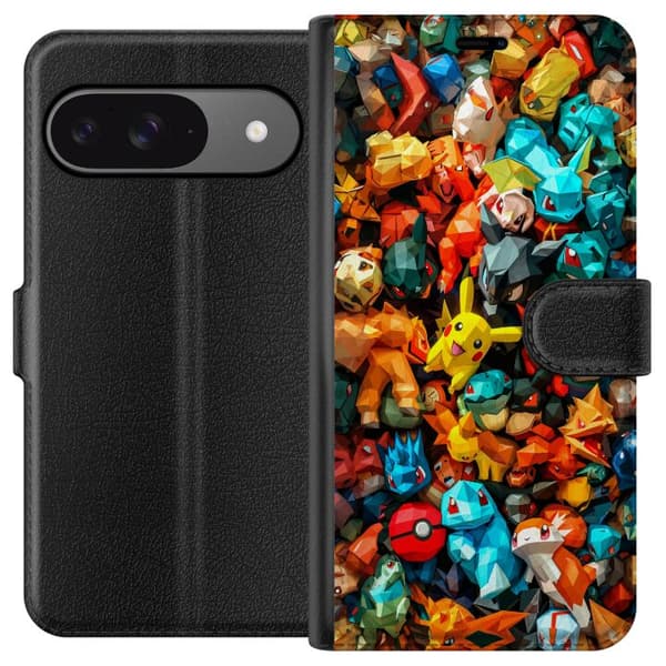 Kompatibelt Plånboksfodral till Google Pixel 9 Unik geometrisk pokémon-design