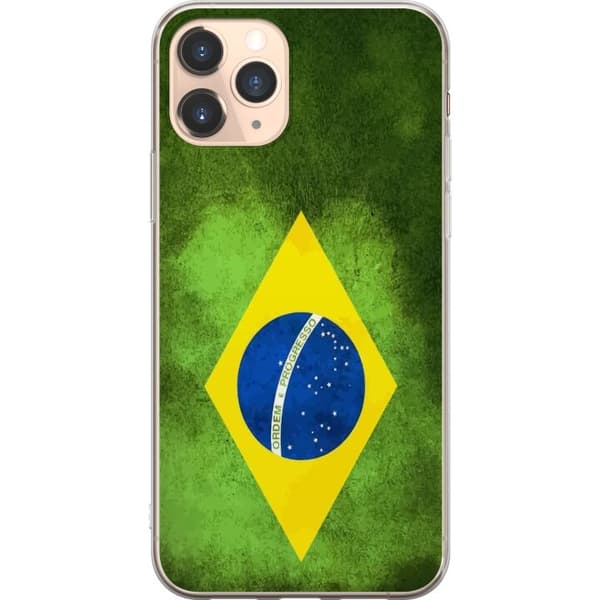 Kompatibelt Mobildeksel til Apple iPhone 11 Pro Brasiliansk flagg med rustikk tekstur