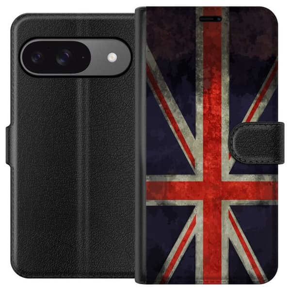 Kompatibel Tegnebogsetui til Google Pixel 9 Britisk flag med rustik følelse