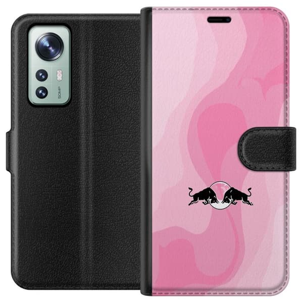 Kompatibel Tegnebogsetui til Xiaomi 12 Moderne lyserød design med grafisk tyremotiv og bløde former