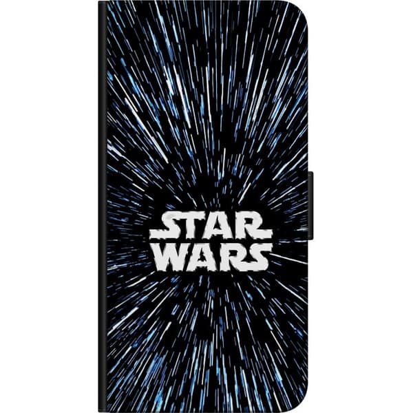 Kompatibel Tegnebogsetui til Xiaomi Redmi Note 9 Pro Klassisk Star Wars design med rumfølelse