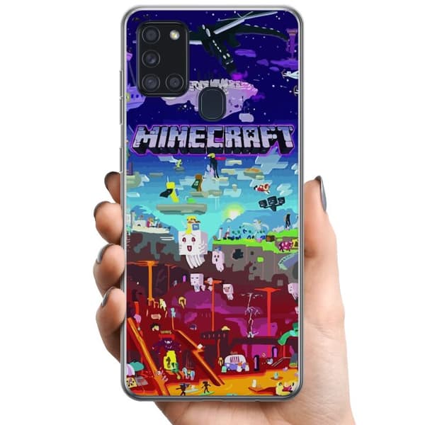 Kompatibelt Mobildeksel til Samsung Galaxy A21s MineCraft