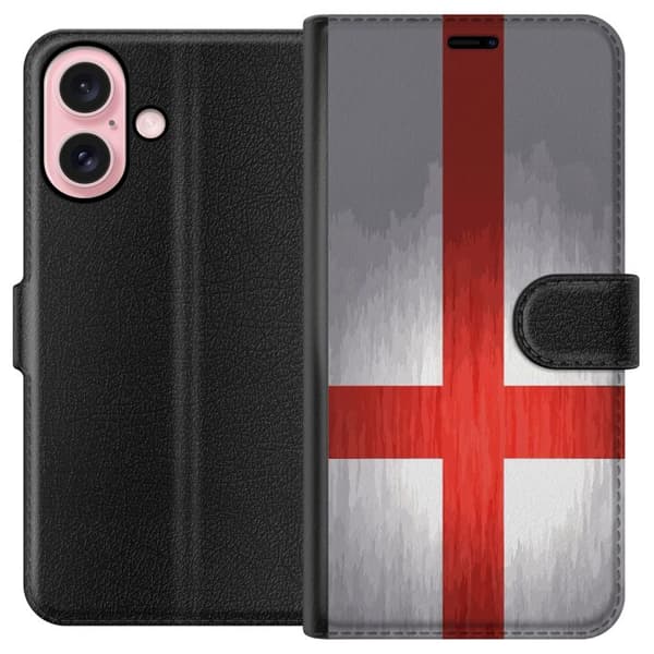 Kompatibelt Plånboksfodral till Apple iPhone 16 Englands flagga